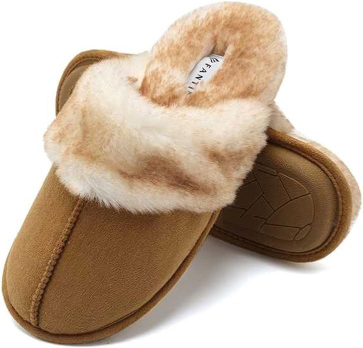 CIOR Women’s Memory Foam Slippers Faux Fur Lining Slip-on Clog Scuff House Shoes Indoor & Outdo... | Amazon (US)