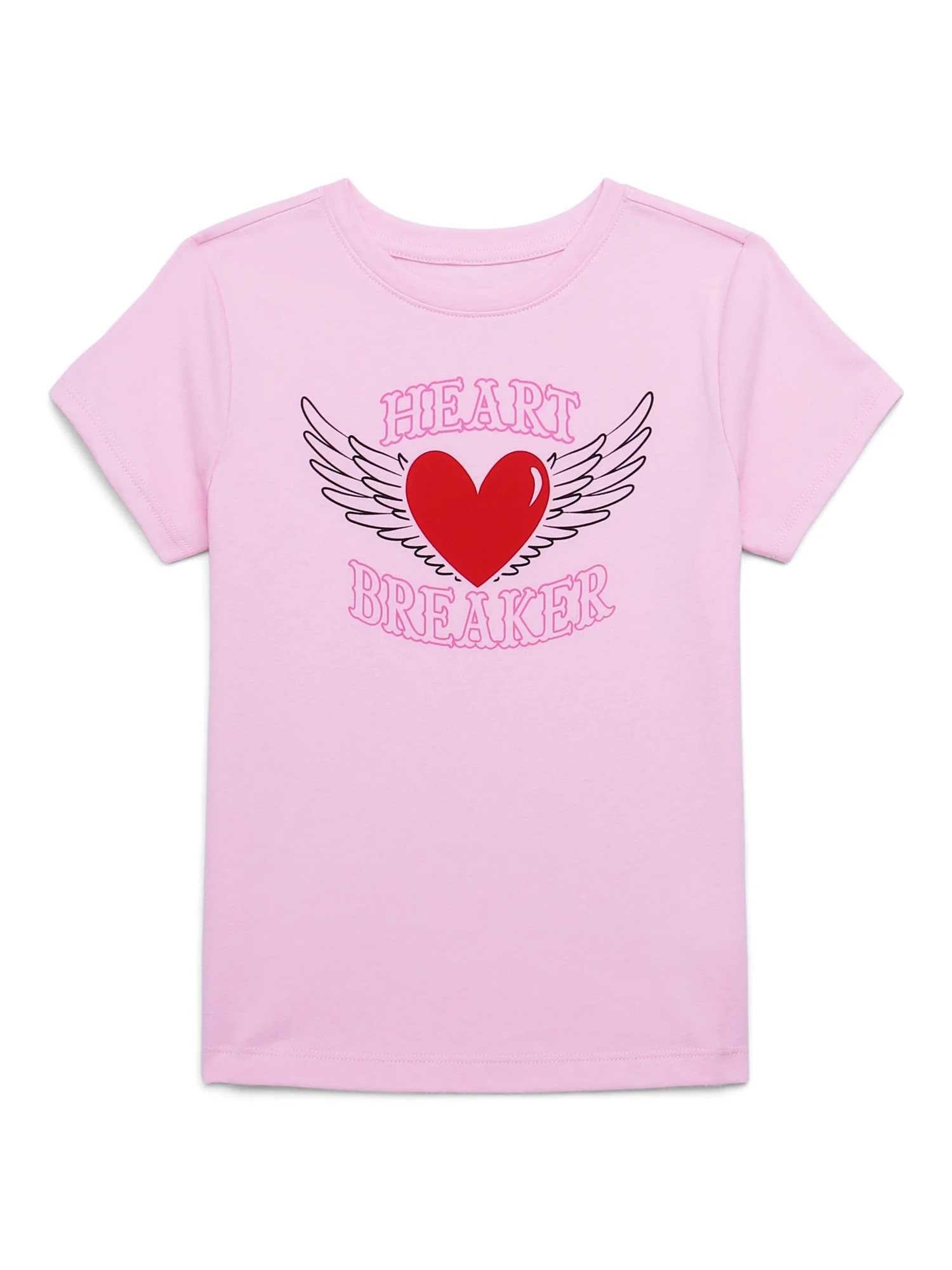 Way to Celebrate Girls Valentine's Day Short Sleeve T-Shirt, Sizes 4-18 | Walmart (US)