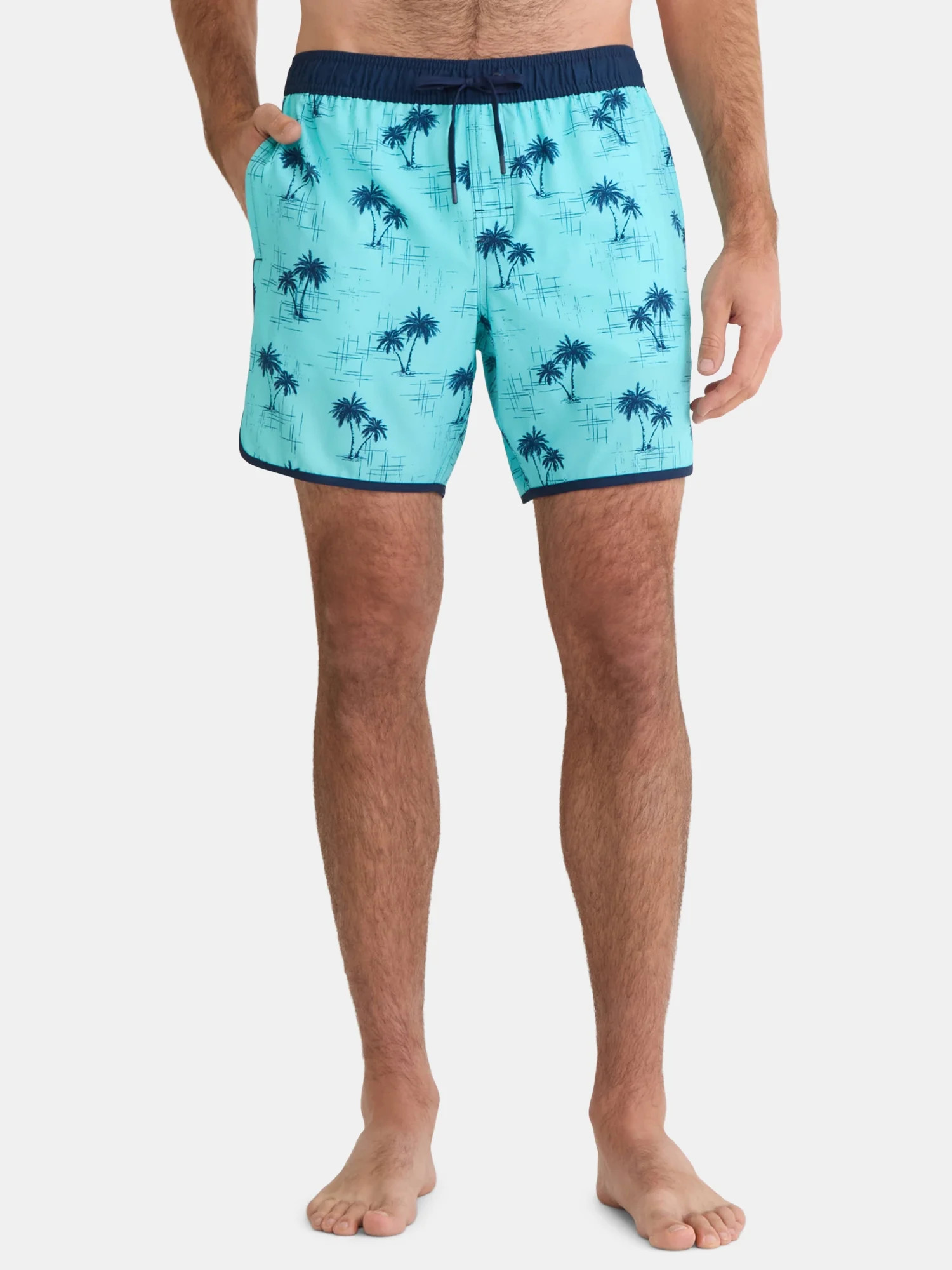 George Men's & Big Men's Dolphin Hem Swim Trunks, 7" Inseam, Size XS-3XL | Walmart (US)
