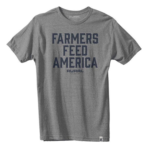 Men's Rural Cloth Farmers Feed America T-Shirt Large Heather Grey | Scheels