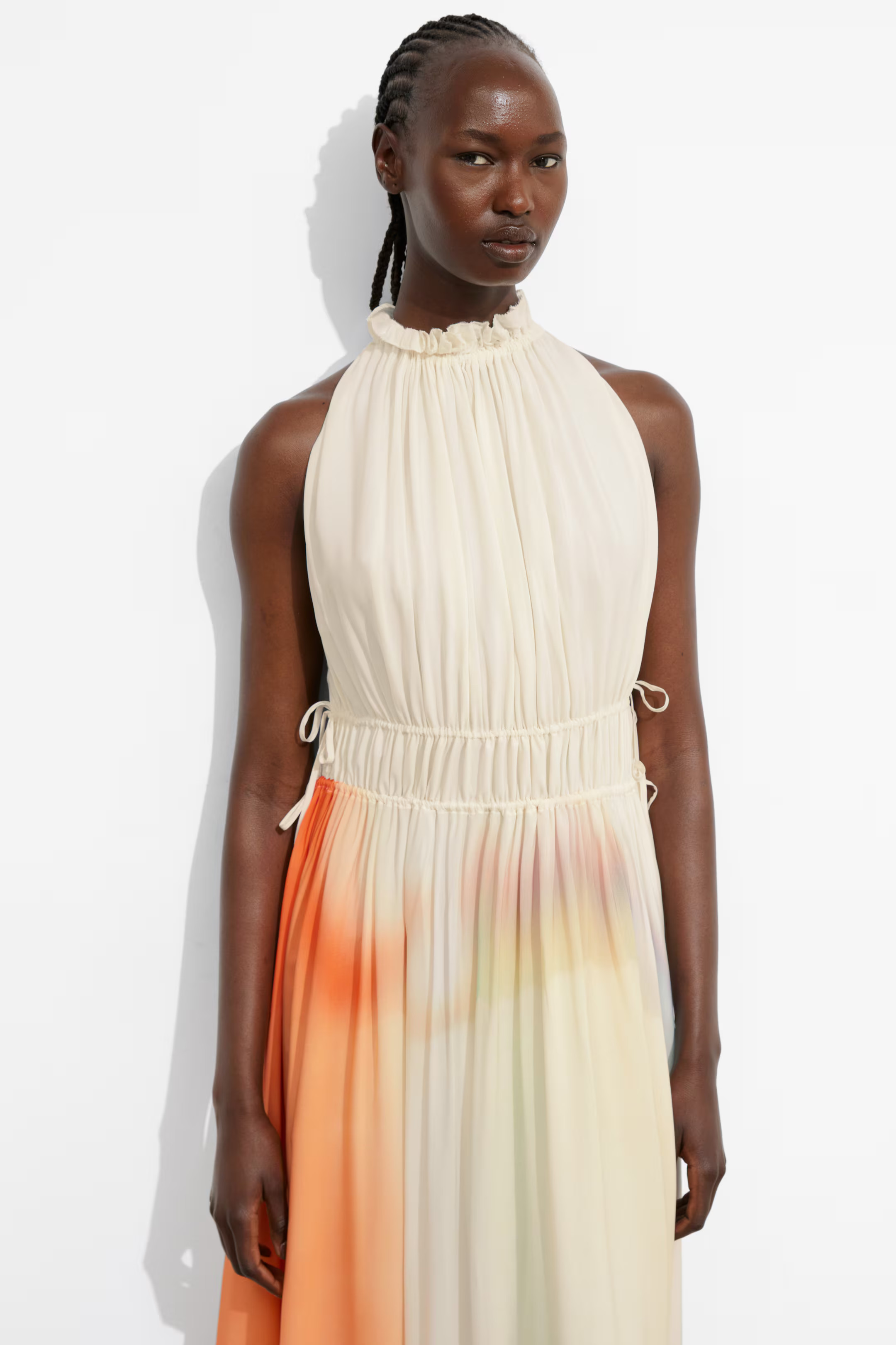 Sleeveless Maxi Dress - Cream/Orange/Lilac - Ladies | H&M GB | H&M (UK, MY, IN, SG, PH, TW, HK)