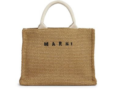 Raffia-Effect Small Tote Bag - MARNI | 24S US