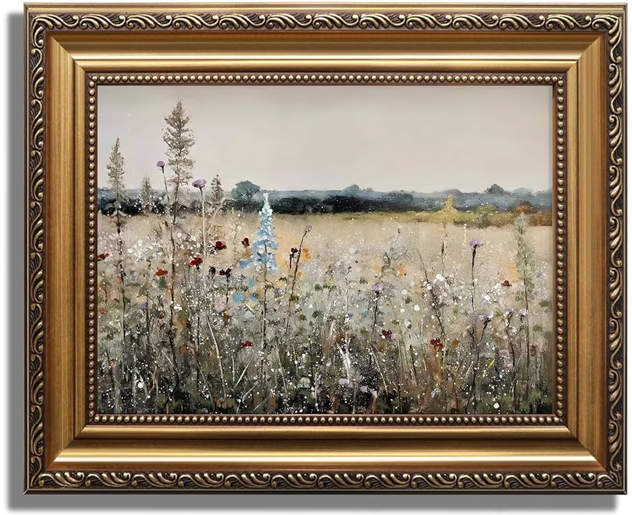 KBKBART Vintage Framed Wall Art for Living Room, French Wildflowers Field Vintage Art Print Poste... | Amazon (US)
