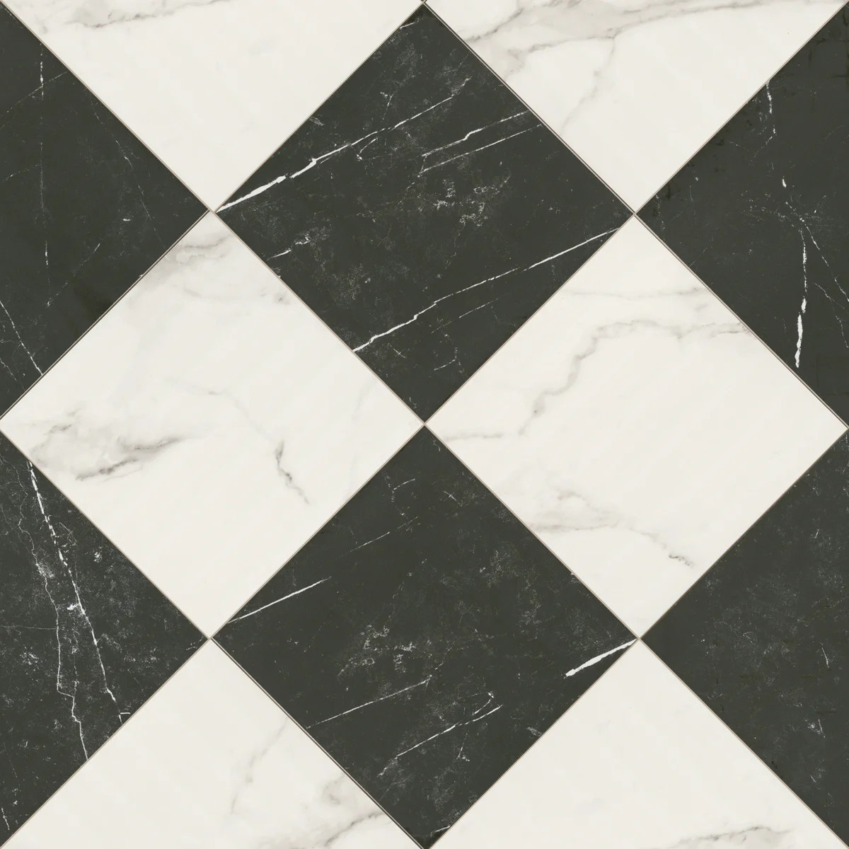 Alme Vanta 24 in. x 24 in. Matte Marble Look Checkered Porcelain Floor and Wall Tile | Wayfair North America