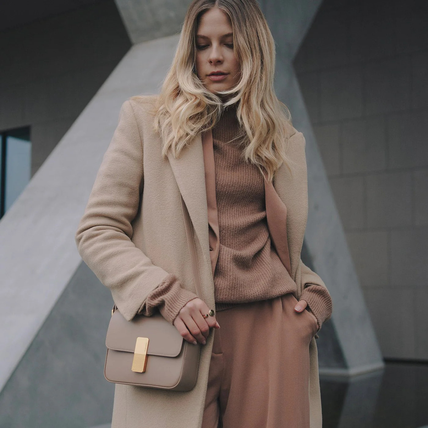 Mini Monceau Gold Edition - Taupe Box Leather | ATELIERS AUGUSTE