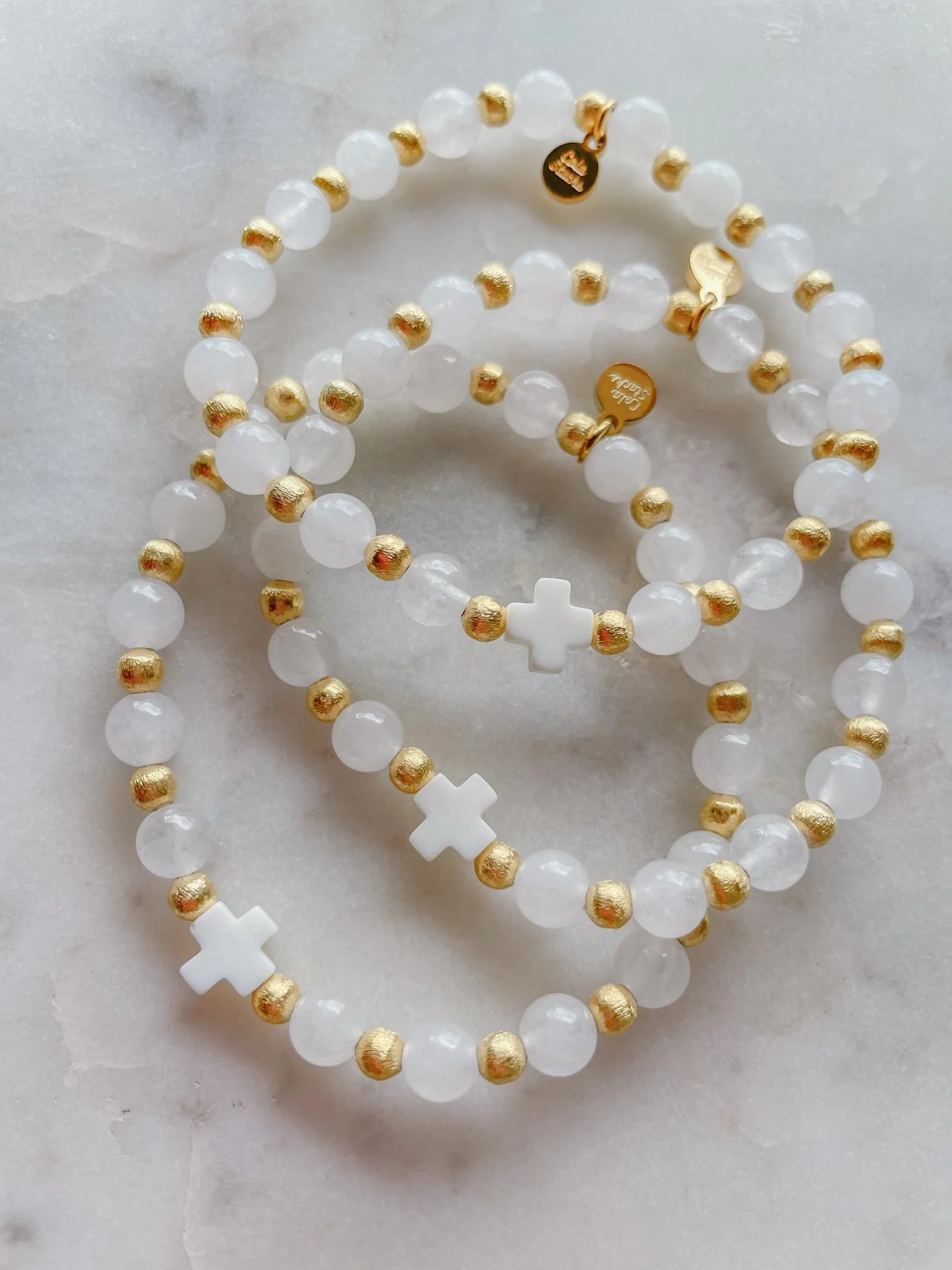 White Everyday Cross Bracelet | Cola Stacks