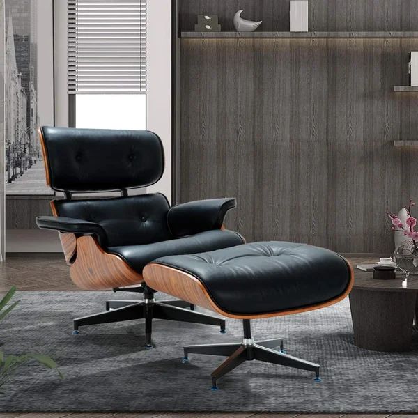 Heide 33" Wide Tufted Swivel Lounge Chair and Ottoman | Wayfair Professional