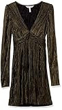 BCBGeneration Women's Twisted Waistband Metallic Dress, Black/Gold Combo, 10 | Amazon (US)
