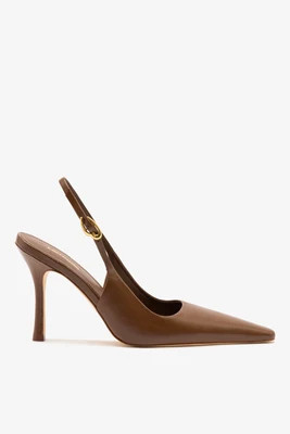 Carine Pump In Burnt Umber Leather | Larroude