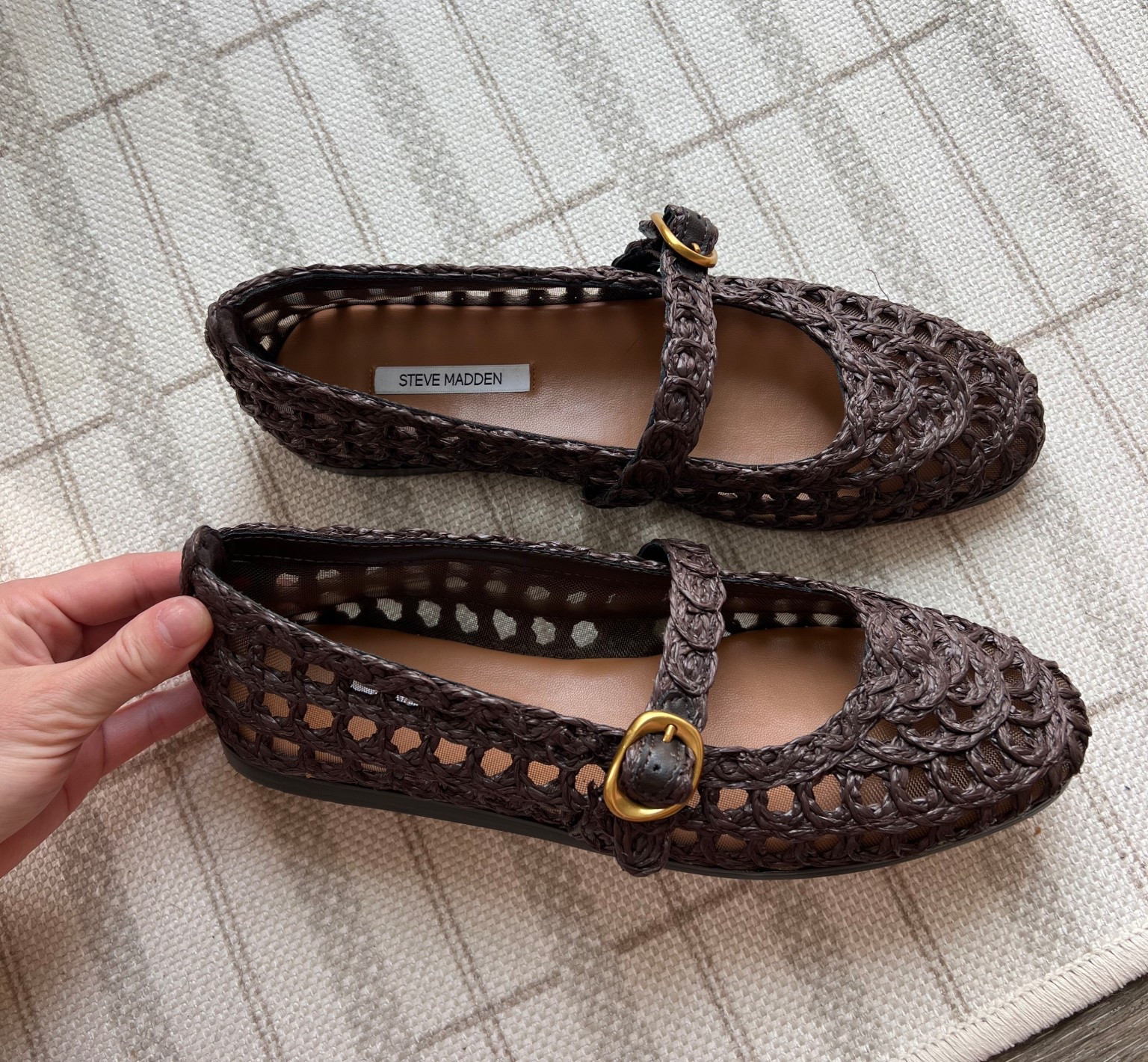 Brown rattan flats for spring 😍￼
Women’s spring shoes 
Spring work shoe 
Summer flats 
Spring flats 
Spring 2026 shoe 
Summer 2026 shoe 
Steve Madden 

#LTKSaleAlert #LTKootd #LTKSeasonal