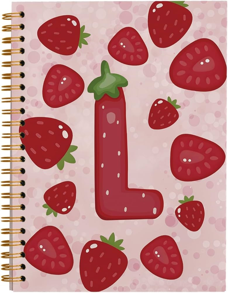 Rusenbao Personalized Initial Strawberry Notebook Journal, Custom Cute Notebook for School Women ... | Amazon (US)