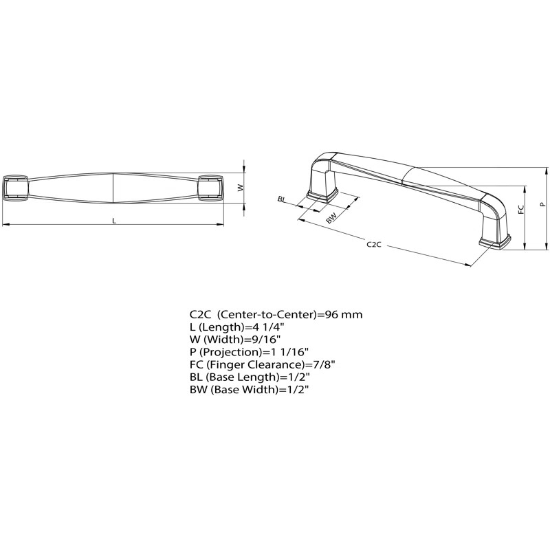Square Flair 3 3/4" Center to Center Arch Pull | Wayfair North America