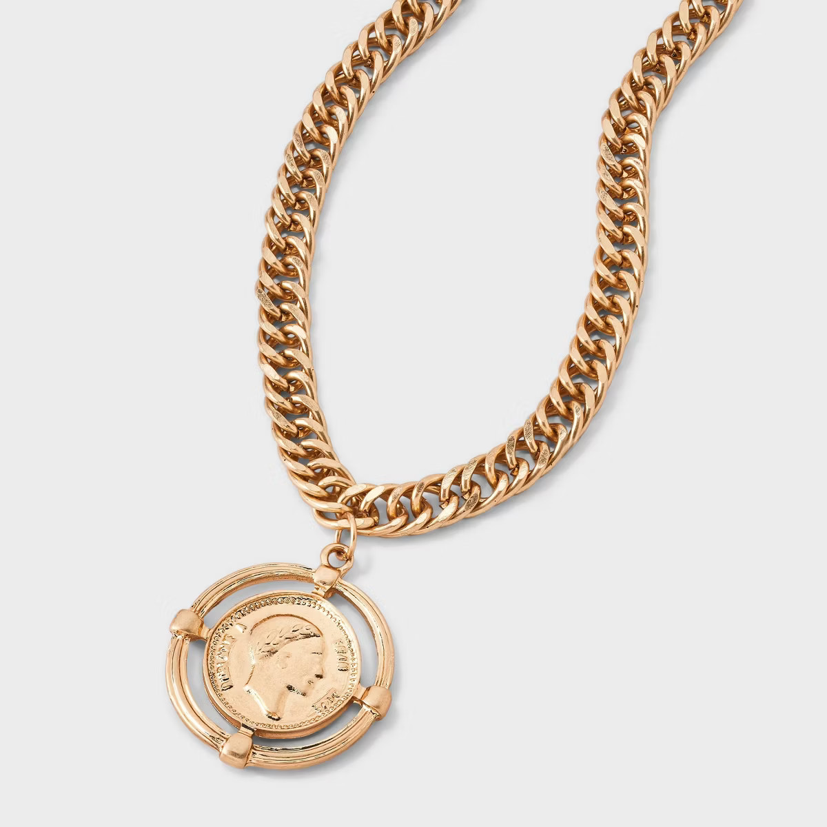Coin Medallion Pendant Necklace - Universal Thread™ Gold | Target