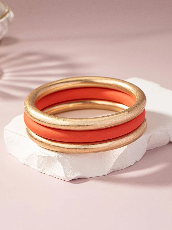 3pcs/set Solid Bangle | SHEIN