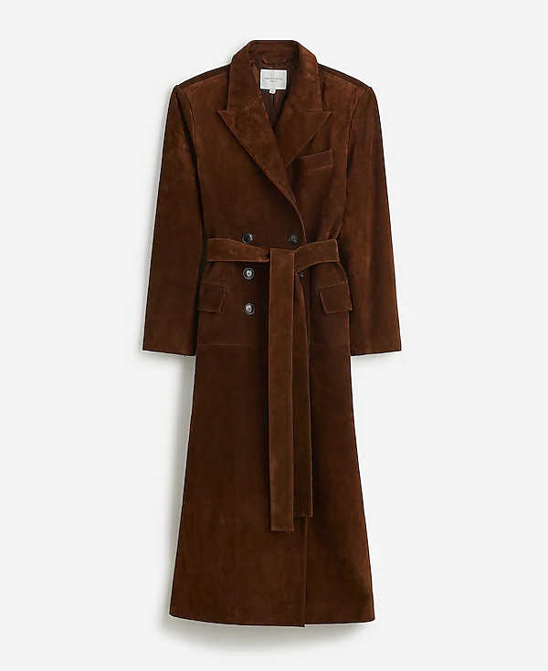 Alexa Chung for Madewell Double-Breasted Blazer Overcoat in Suede | Madewell
