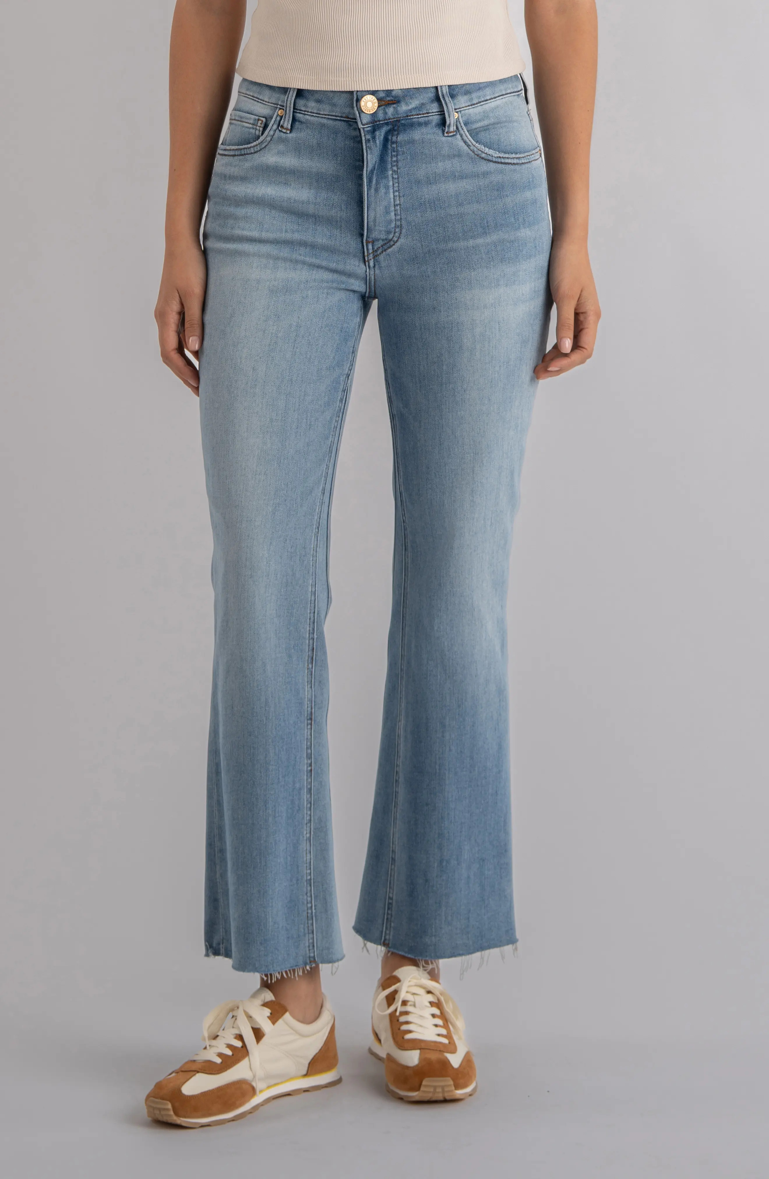 KUT from the Kloth Kelsey Raw Hem Ankle Flare Jeans (Women) | Nordstrom | Nordstrom