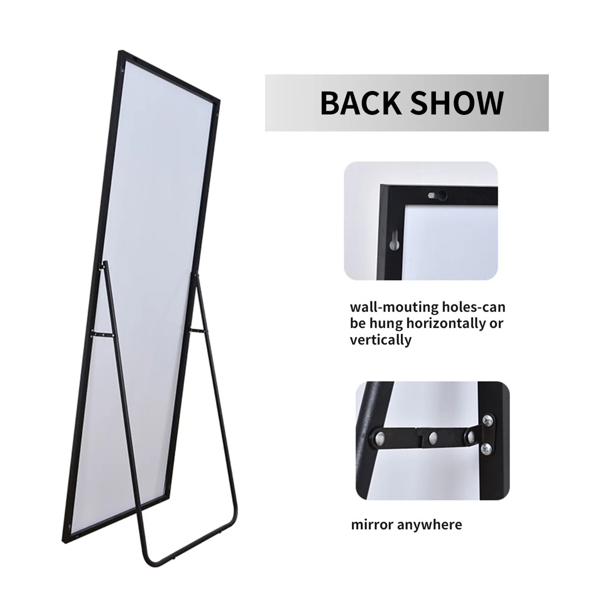Shatterproof Aluminum Rectangle Full Length Mirror with Stand - Basics by Wayfair\u2122 | Wayfair North America