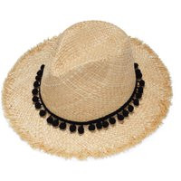Summer Straw Hat With Black Pompom Band , Fedora Sun , Beach Womens Mans Hats | Etsy (US)