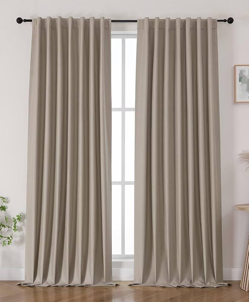 Joydeco Blackout Curtains for Bedroom 90 inches Long，Back Tab/Rod Pocket 100% Blackout Living R... | Amazon (US)