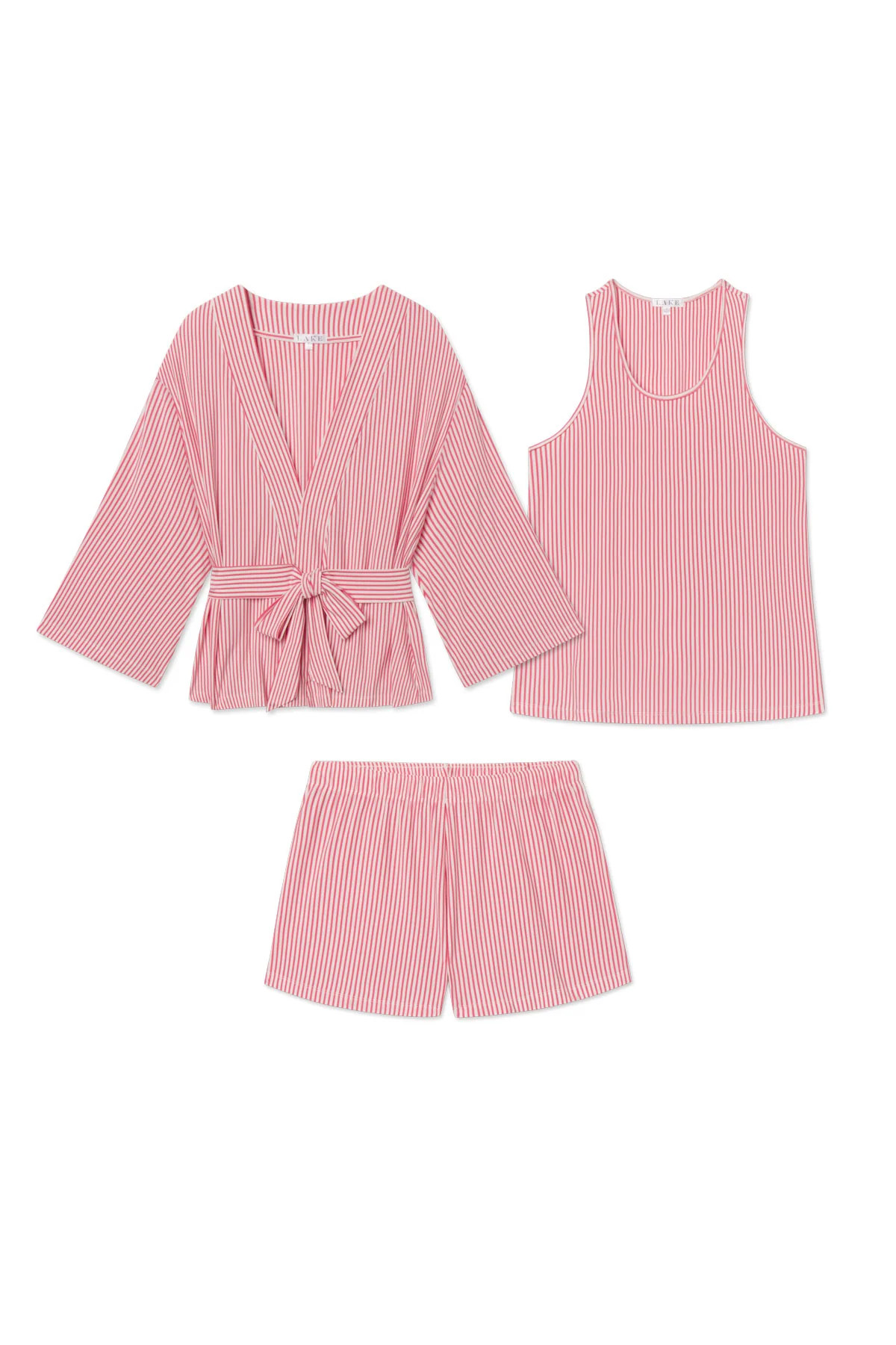 DreamModal™ Kimono Shorts Bundle in Winterberry Pencil Stripe | Lake Pajamas