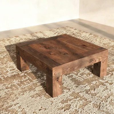 Retro Nut-Brown Solid Wood Square Coffee Table | Wayfair North America