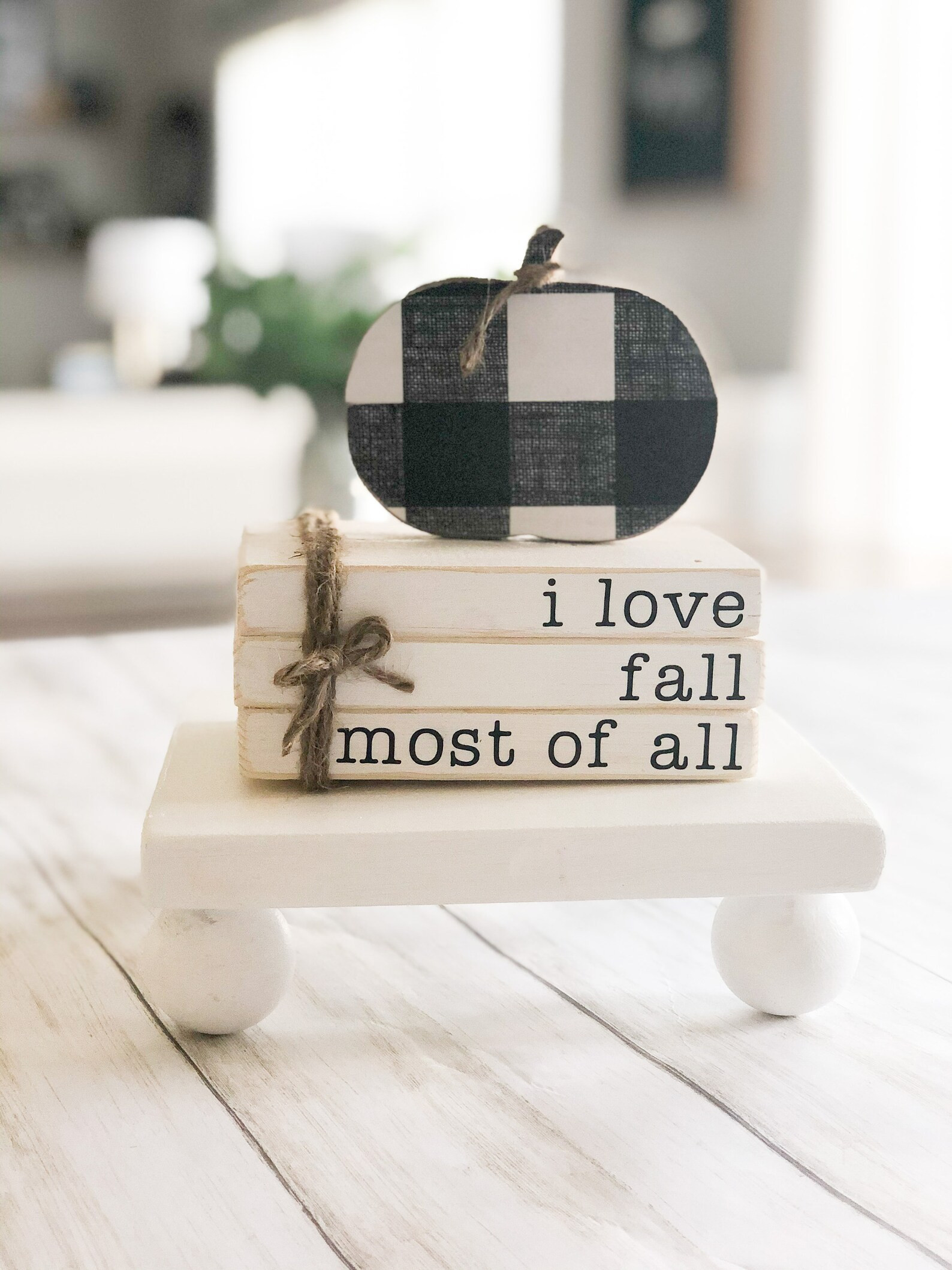 Mini Wood Books, Fall Tiered Tray Decor, Fall Decor, Pumpkin Fall Decor | Etsy (US)