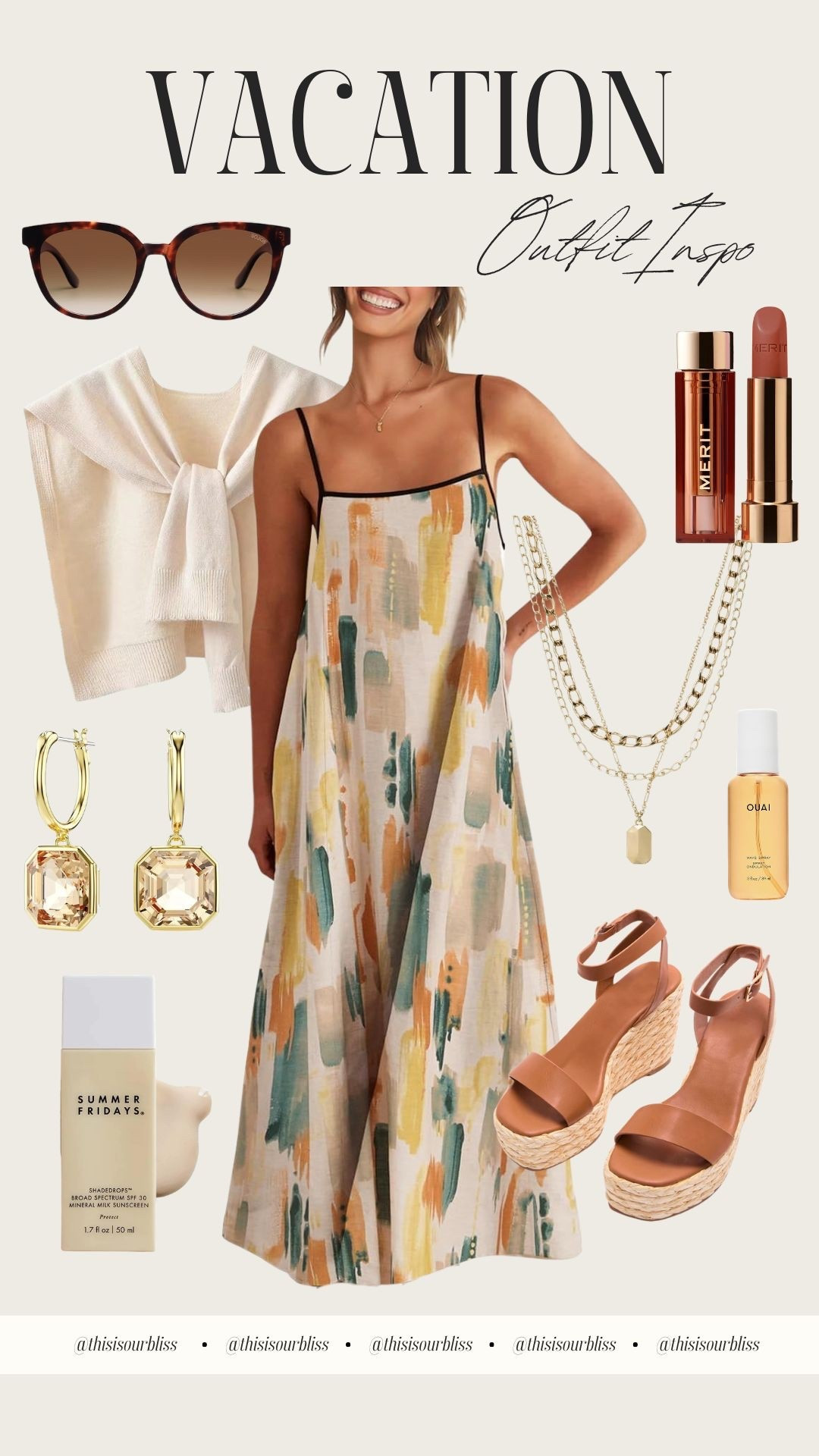 What to wear on vacation? ☀️🌴 This effortless vacation outfit idea is perfect for spring and summer travel! I styled a flowy maxi dress with VICI wedge heels for a chic but comfortable look you can wear to dinner on the beach, a resort date night, or cocktail hour on vacation! 

#LTKootd #LTKTravel #LTKSaleAlert