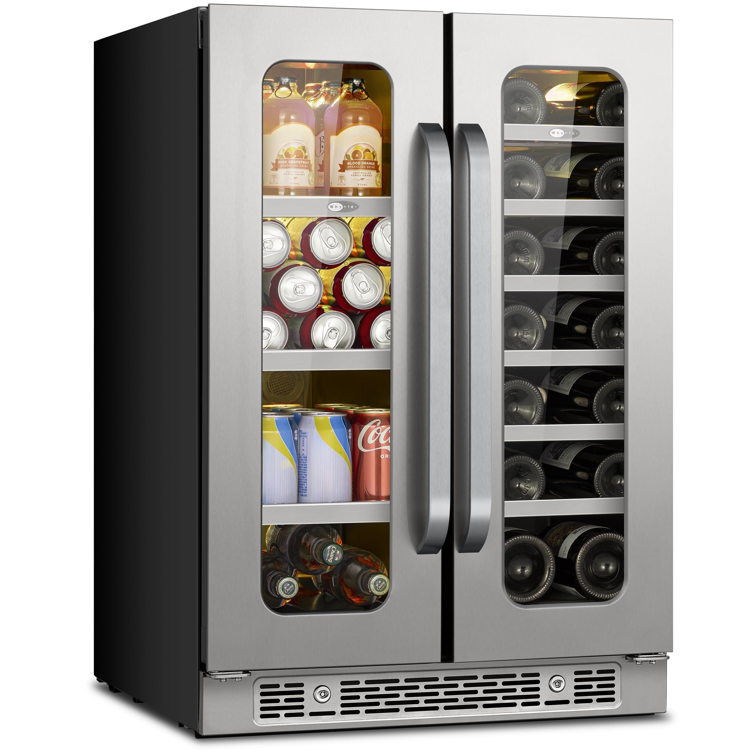 Wine and Beverage Fridge Glass Door Dual Zone 20 Bottles 60 Cans Built in Beverage Refrigerator o... | Amazon (US)