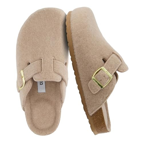 CUSHIONAIRE Hana Womens Clogs | Comfortable Vegan Suede Clogs for Women | Slip On Potato Shoes with Cork Footbed & Arch Support| SAND 8W | Amazon (US)