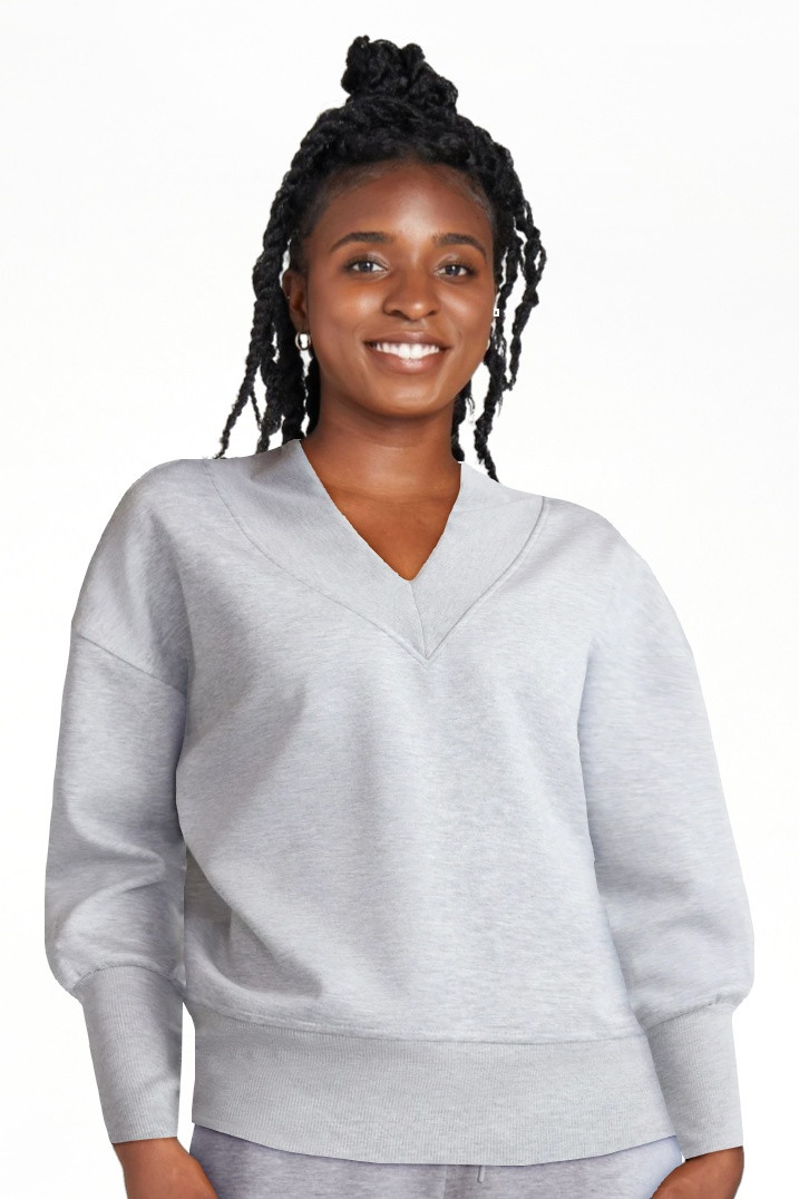 Scoop Women's and Women's Plus New Scubaknit V Neck Sweatshirt, Sizes XS-4X | Walmart (US)