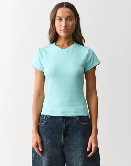 Cotton V Neck Tee | Glassons (Australia)