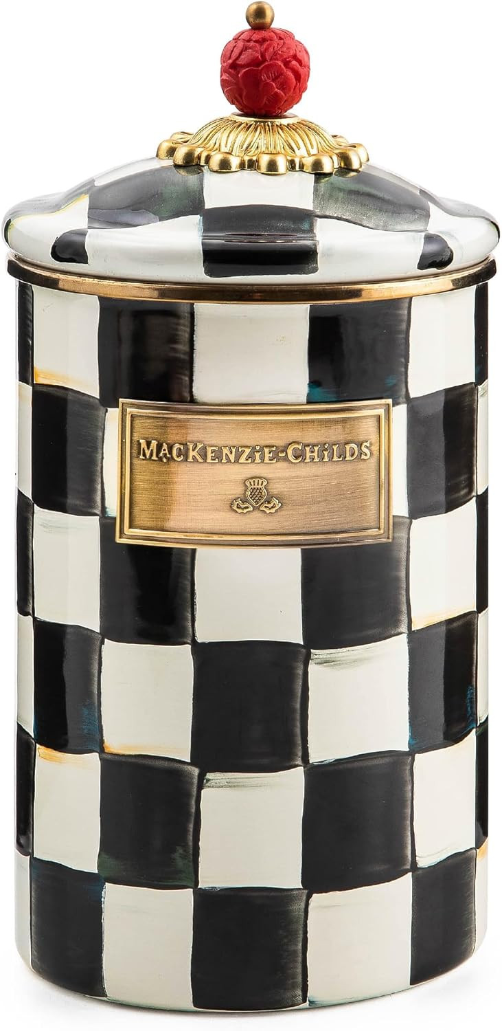 MACKENZIE-CHILDS Large Enamel Canister, Kitchen Storage Container for Flour and Sugar, 1.89 Liter... | Amazon (US)