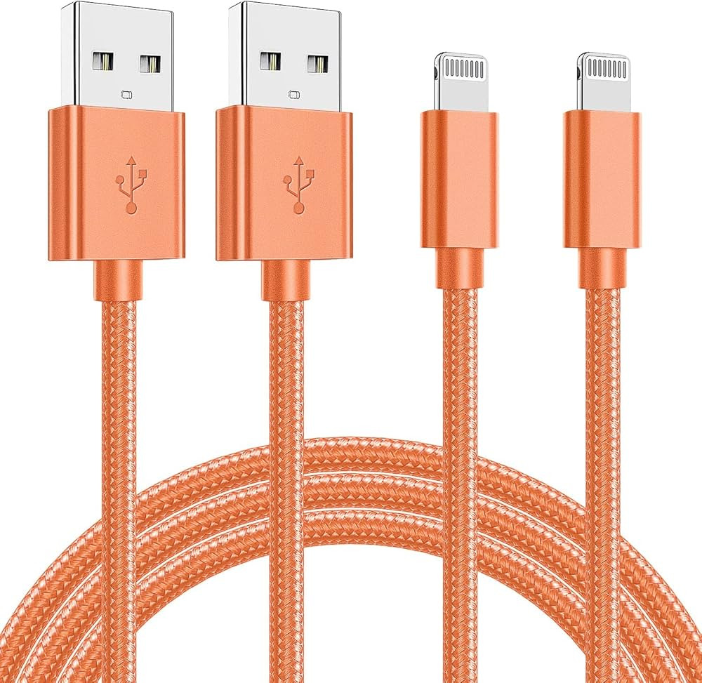 Hi-Mobiler MFi Certified Lightning Cable 2Pack 6FT iPhone Charger Nylon Braided High Speed Data S... | Amazon (US)