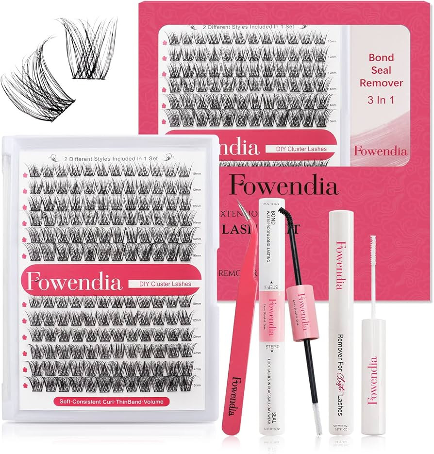 Lash Extension Kit Lash Clusters DIY Eyelash Extension Kit with 10-16mm Individual Lashes D Curl ... | Amazon (US)