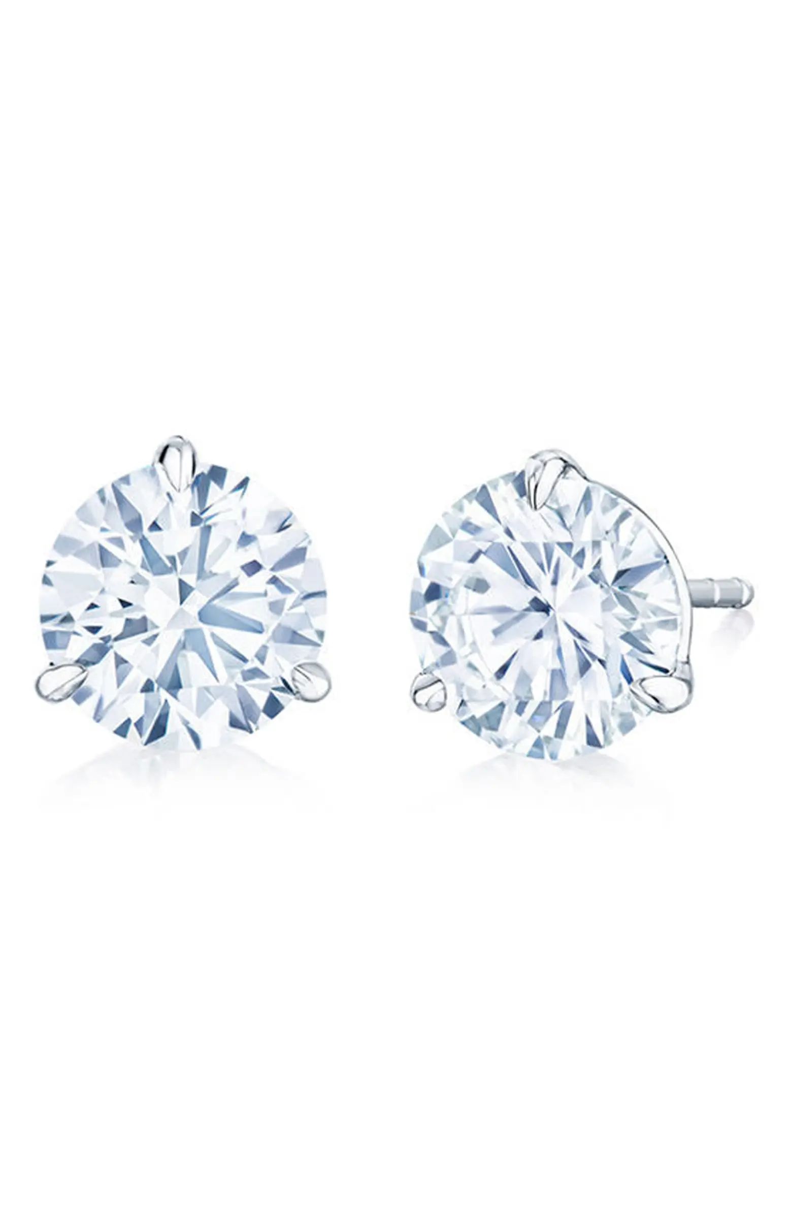 Round Brilliant Cut Diamond & Platinum Stud Earrings - 5.00ct. | Nordstrom