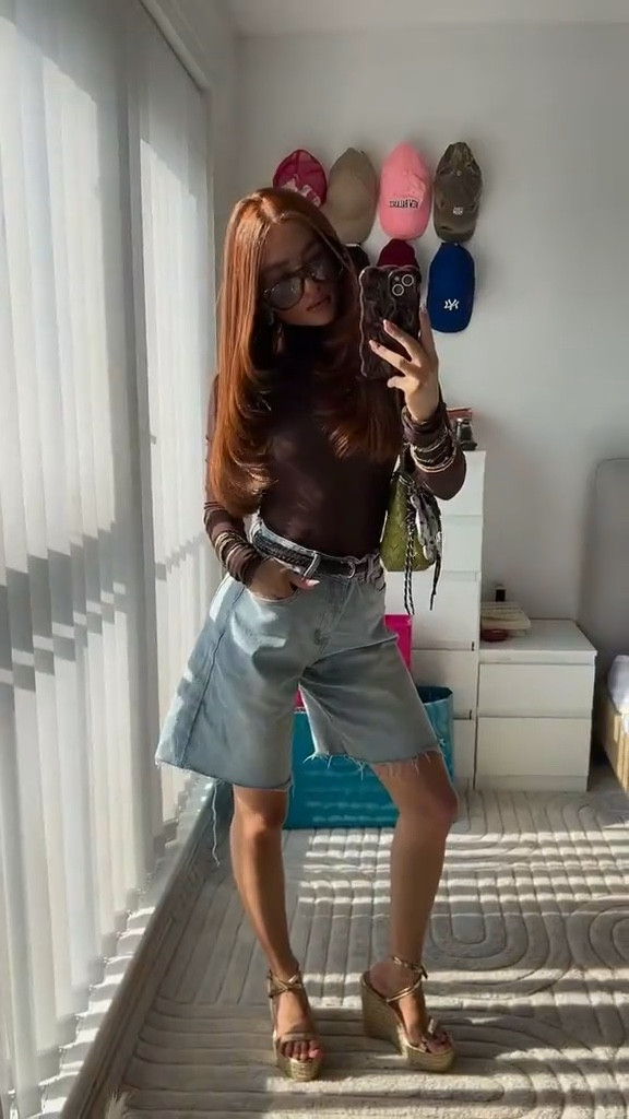 Beer garden fit🌅

-Denim -Spring -OOTD -Mesh top -Everyday -Casual -Coolgirl outfit -Denim shorts 

#LTKspring #LTKpetite #LTKuk