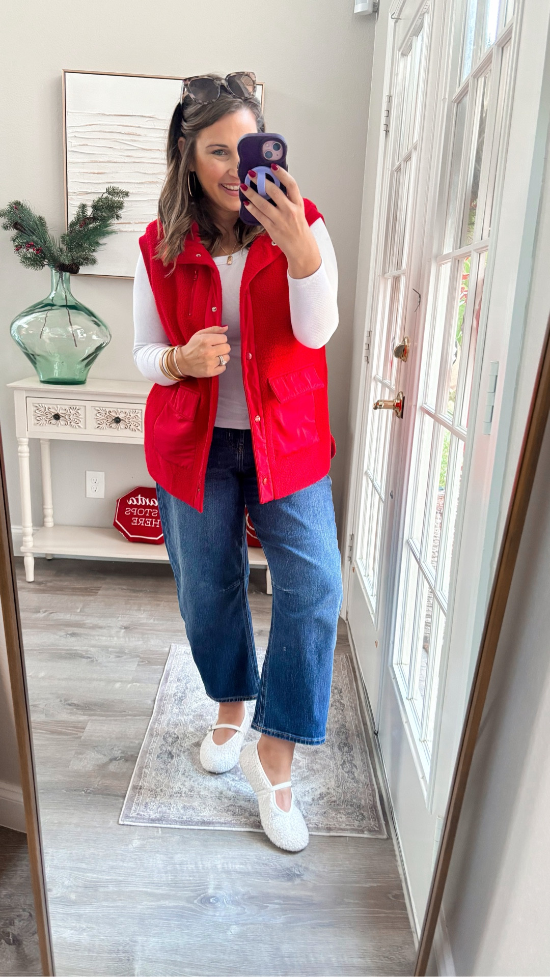 Casual easy outfit for the holiday hustle ❤️🫶🏻

TTS- medium 
Size 8

#LTKootd #LTKHoliday #LTKMidsize