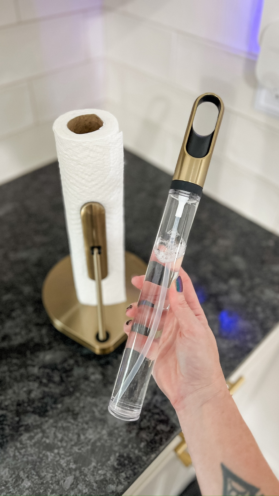 At first I thought the price for a paper towel holder was ridiculous…but after having it for almost a year I can safely say it was well worth it. I love having my countertop cleaner accessible without leaving an ugly bottle out. 1000% recommend it! 

#LTKHome #LTKFindsUnder100