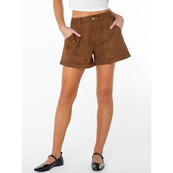 Celebrity Pink Women's Porkchop Pocket Suede Short, Sizes XS-XXXL | Walmart (US)