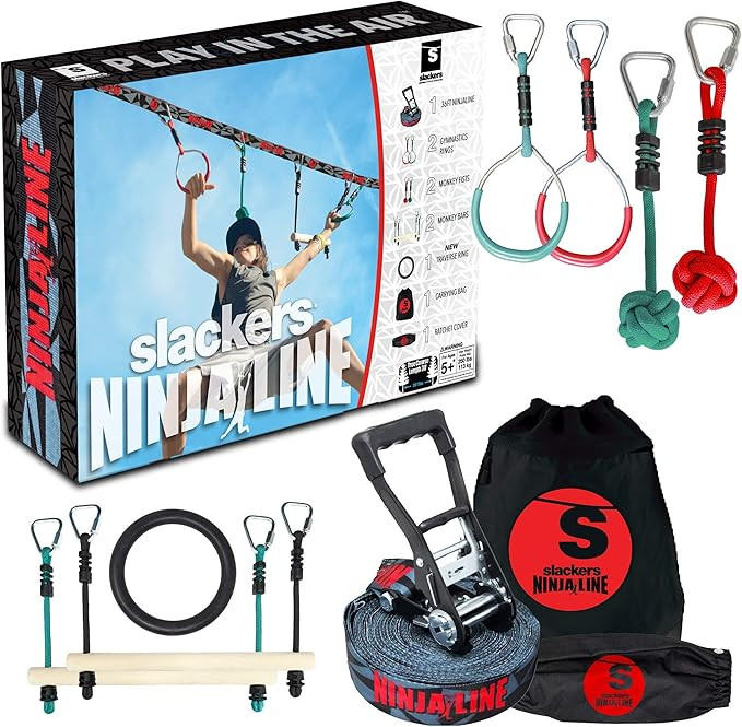 Slackers Ninjaline - 36' Intro Kit - Includes 7 Hanging Attachments - Best Outdoor Ninja Warrior ... | Amazon (US)