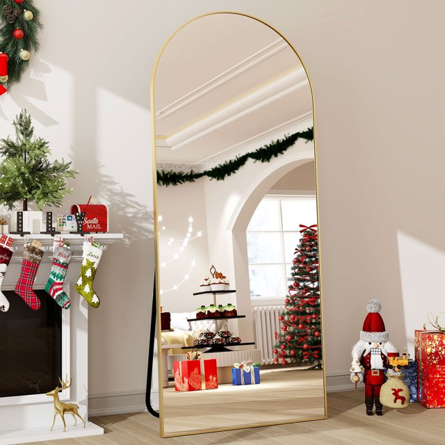 BEAUTYPEAK Full Length Mirror 71"x30" Arched Body Dressing Floor Mirrors for Standing Leaning, Go... | Walmart (US)