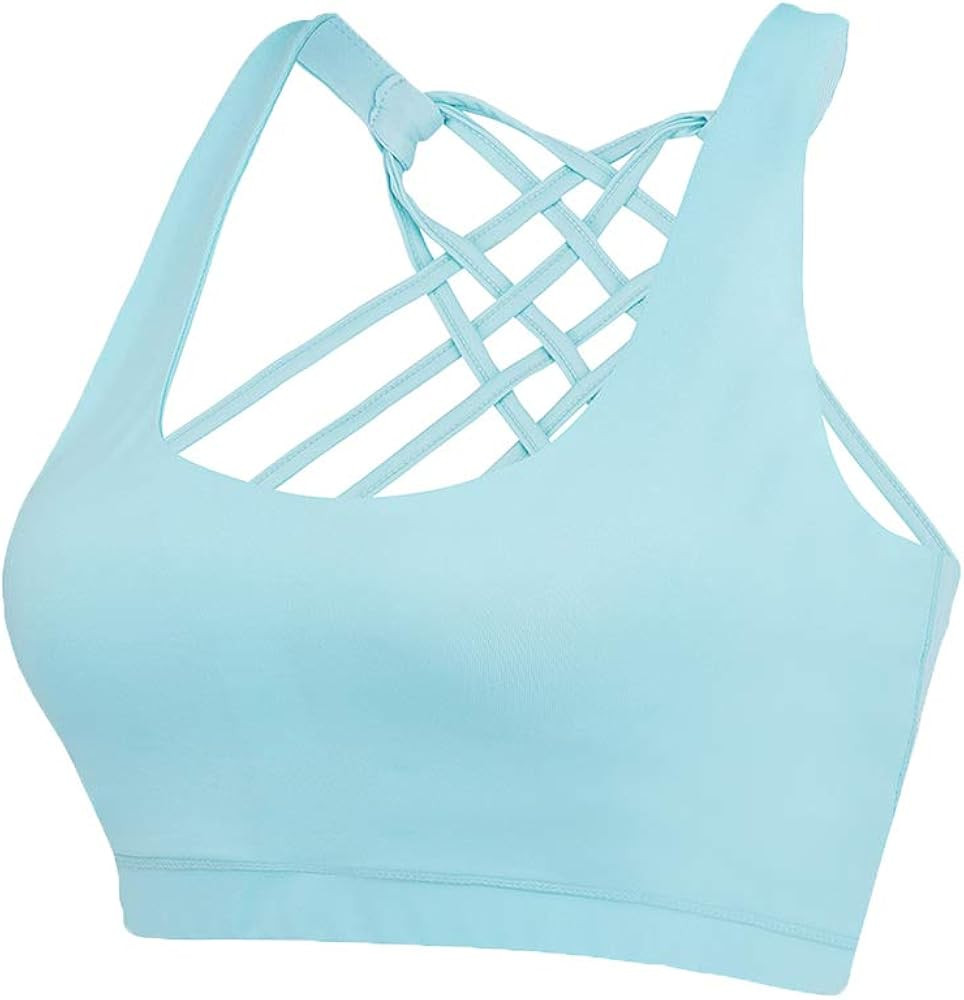 EILYEE Women High Impact Sports Bra Criss Cross Back Padded Bra Workout Fitness Sports Yoga Bras | Amazon (US)