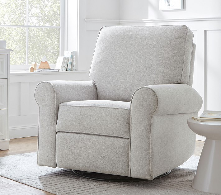 Comfort Manual Recliner, Performance Chenille Tweed Light Gray | Pottery Barn Kids