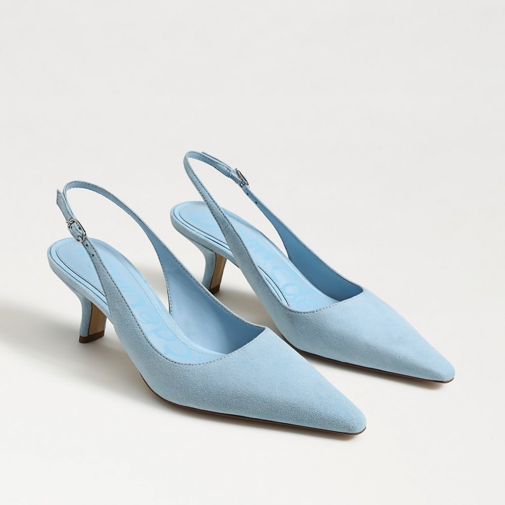 Bianka Slingback Pump Spring Blue Suede | Sam Edelman