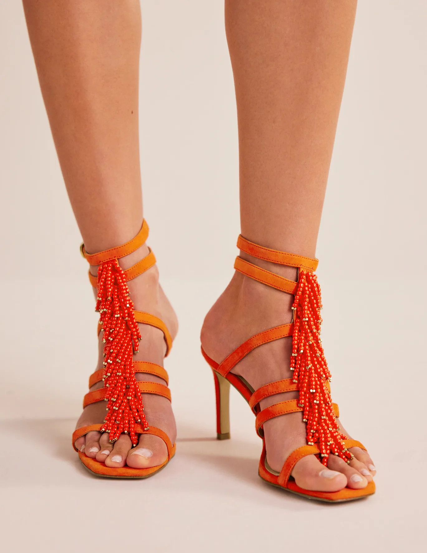 Beaded Heeled Sandals | Boden (US)