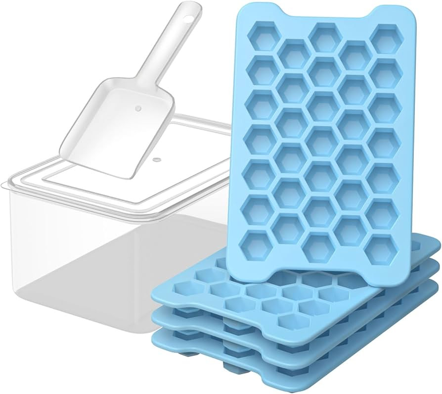 Small Ice Cube Tray for Freezer: FDDAI Easy Release Ice Cube Maker - Plastic Stackable Cubed Ice ... | Amazon (US)