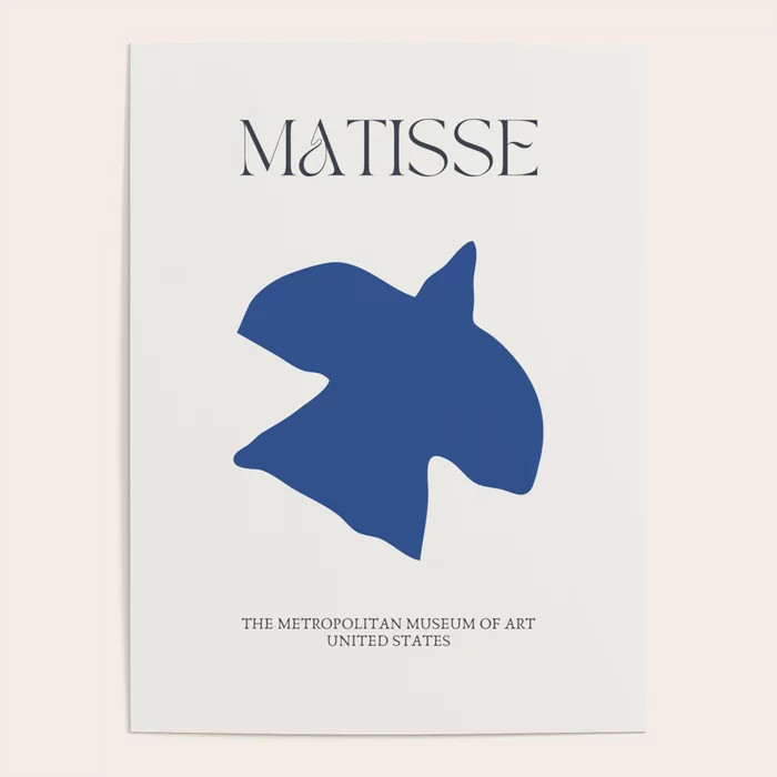 Matisse Blue Bird Cutout Poster | Society6