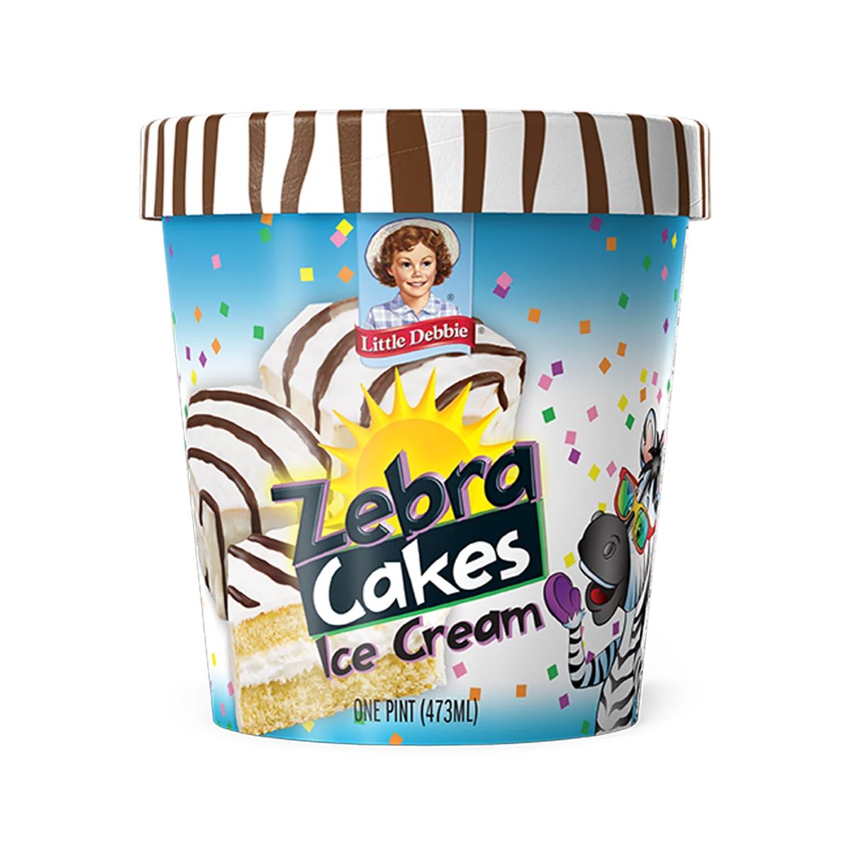 Little Debbie Zebra Cakes Cream Pint, White Cake Ice Cream with Fudge - Walmart.com | Walmart (US)