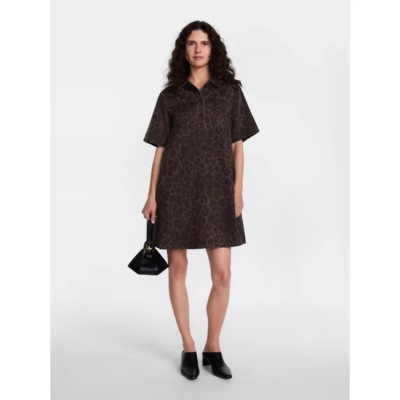 Scenario Women's and Women's Plus Printed Denim Dress, Sizes XS-4X | Walmart (US)