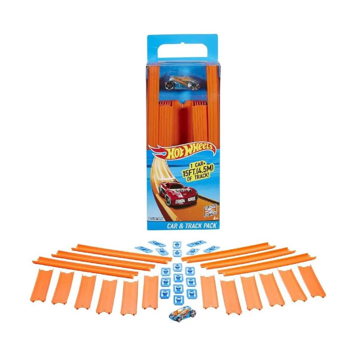 Hot Wheels Track Builder Straight Track with Car, 15 Feet - Styles May Vary BHT77 | Target